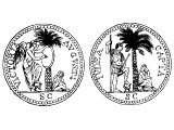 Coin struck by the Emperor Vespasian, commemorating the conquest of Judea